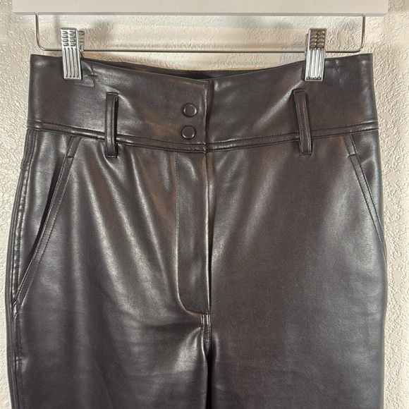 Aritzia Wilfred Black Vegan Leather Straight Leg Pant Size 4 - Picture 2 of 8